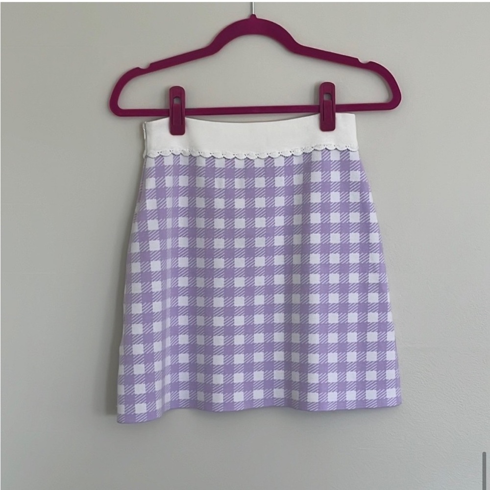 Maje “Jimmy” parme gingham skirt FR36/US4 NWT - Picture 7 of 7
